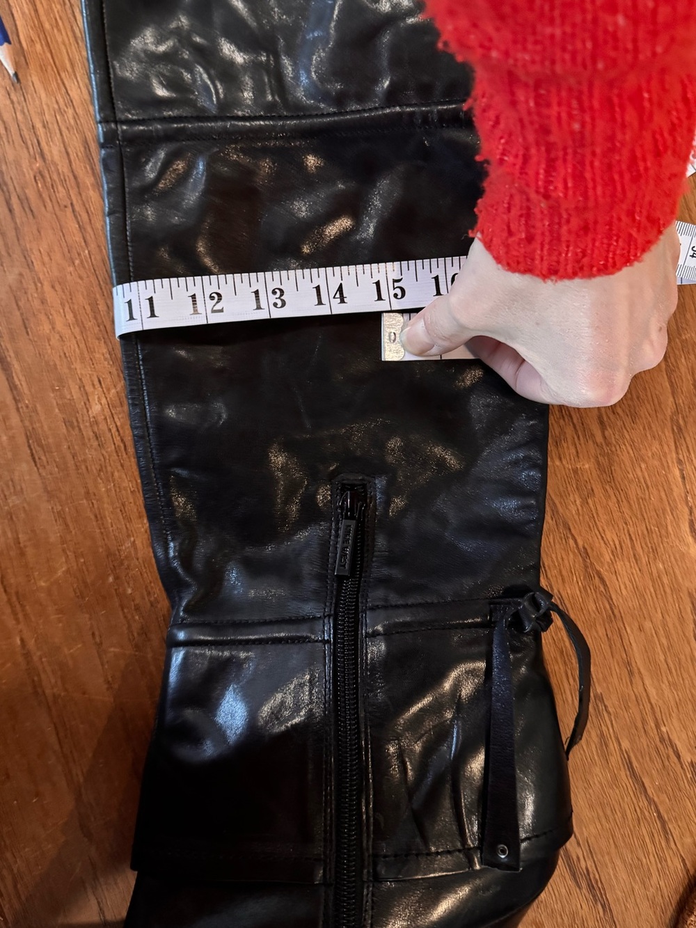Nine West Black Leather Knee-High Pull-On high heel Boots 9M - Picture 6 of 12